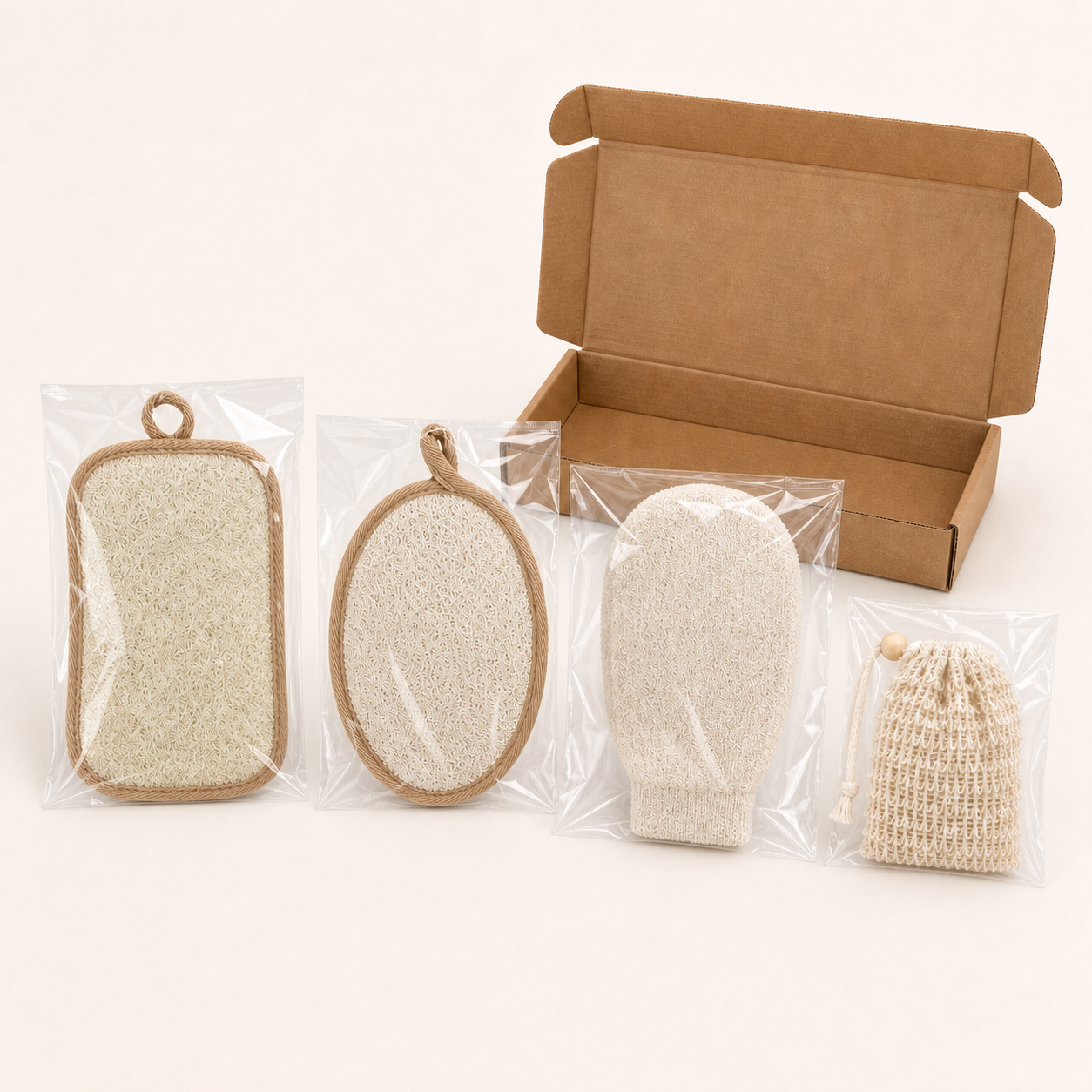 Natural Loofah Bathroom Kit