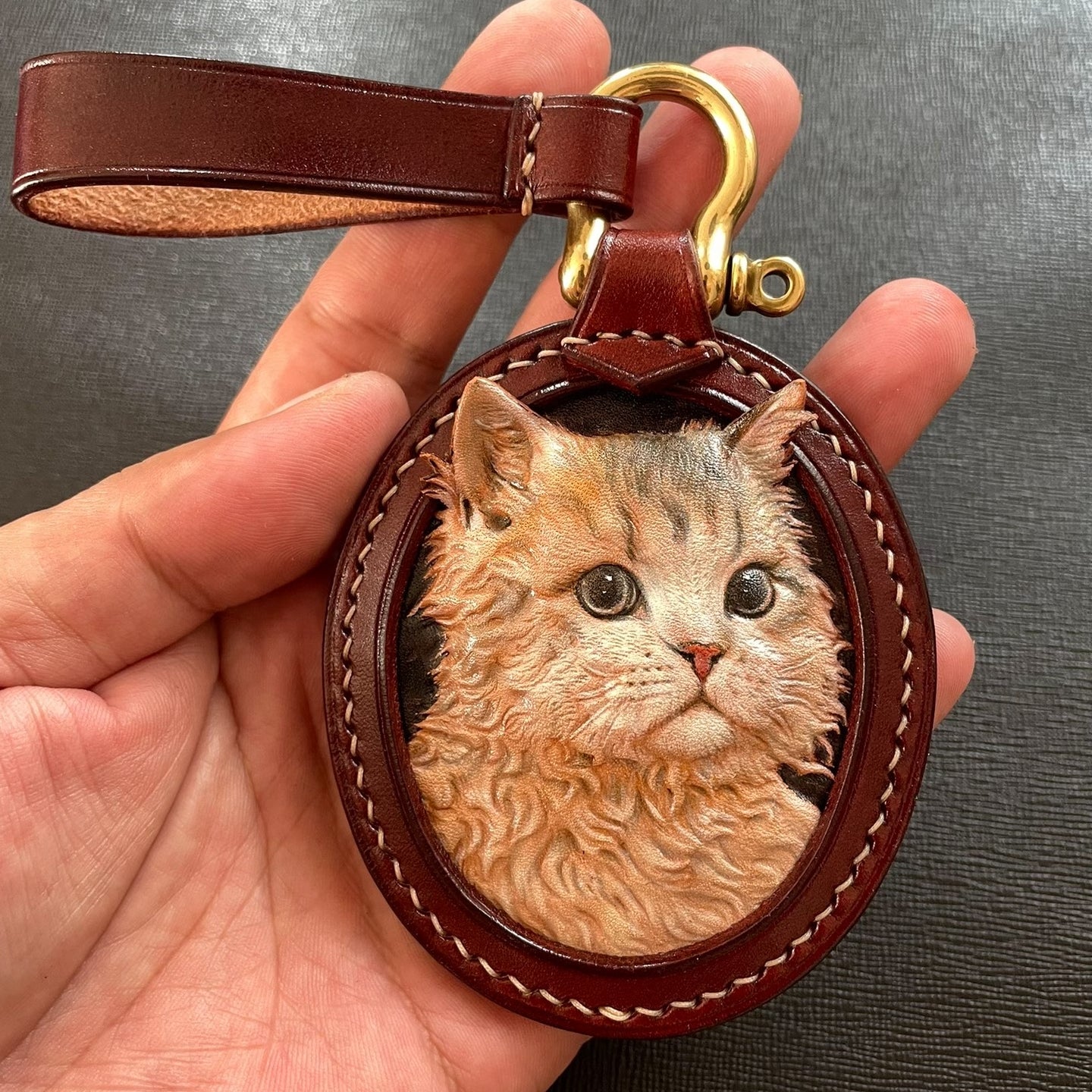 pet leather key chain