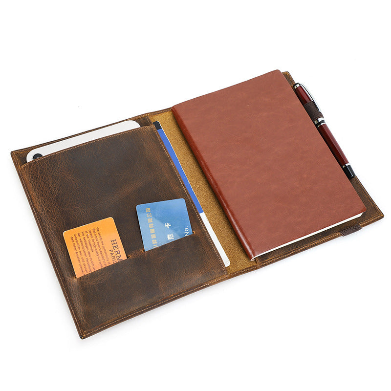 Gift Set for Men - Personalized A5 Leather Journal & Wood Pen